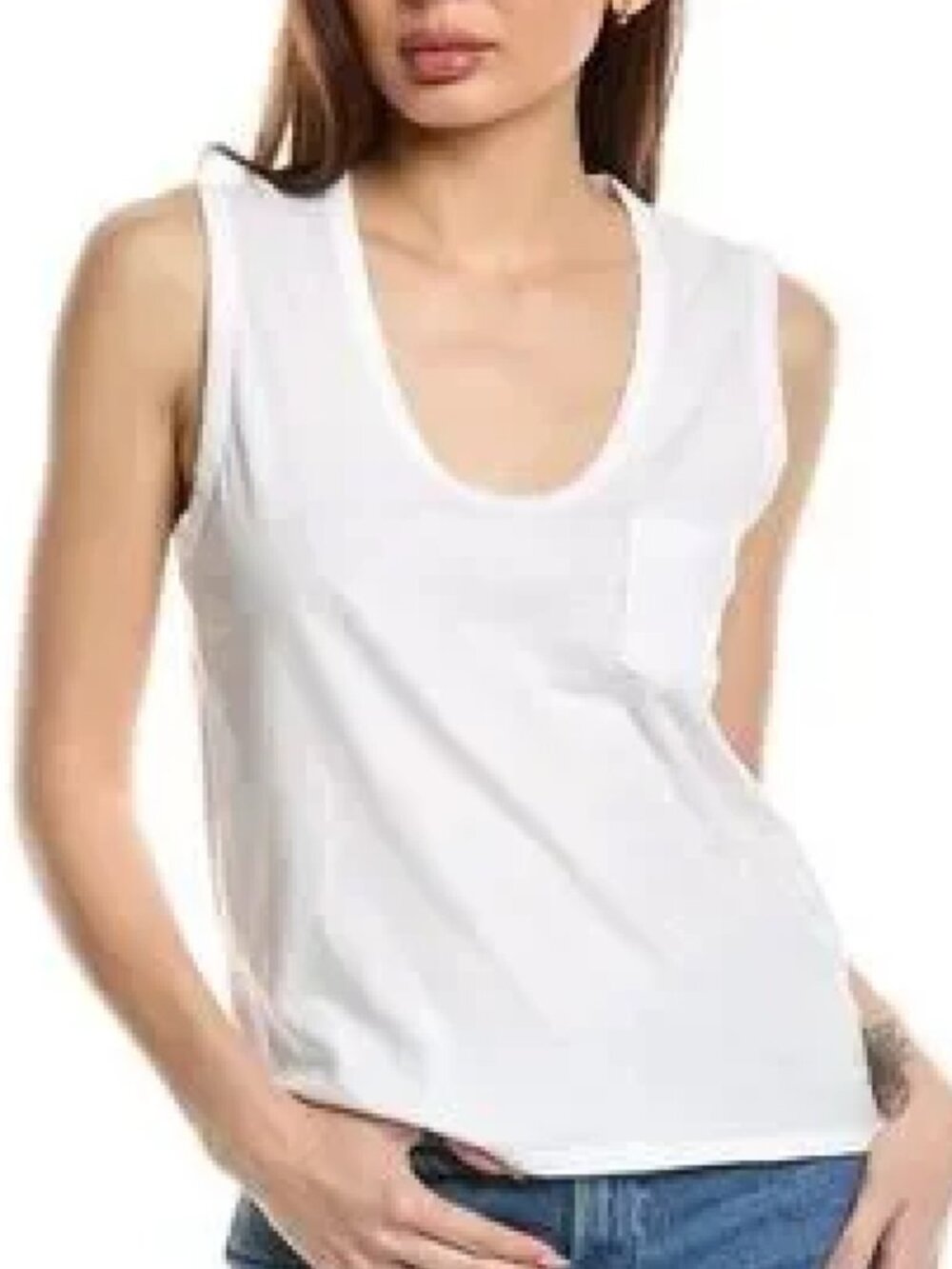 White James Perse Scoop Neck Sleeveless T shirt in White (Medium) NWT